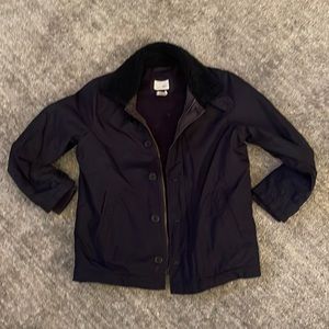 Crewcuts Navy Fleece Lined Jacket with Sherpa Collar - Size 10